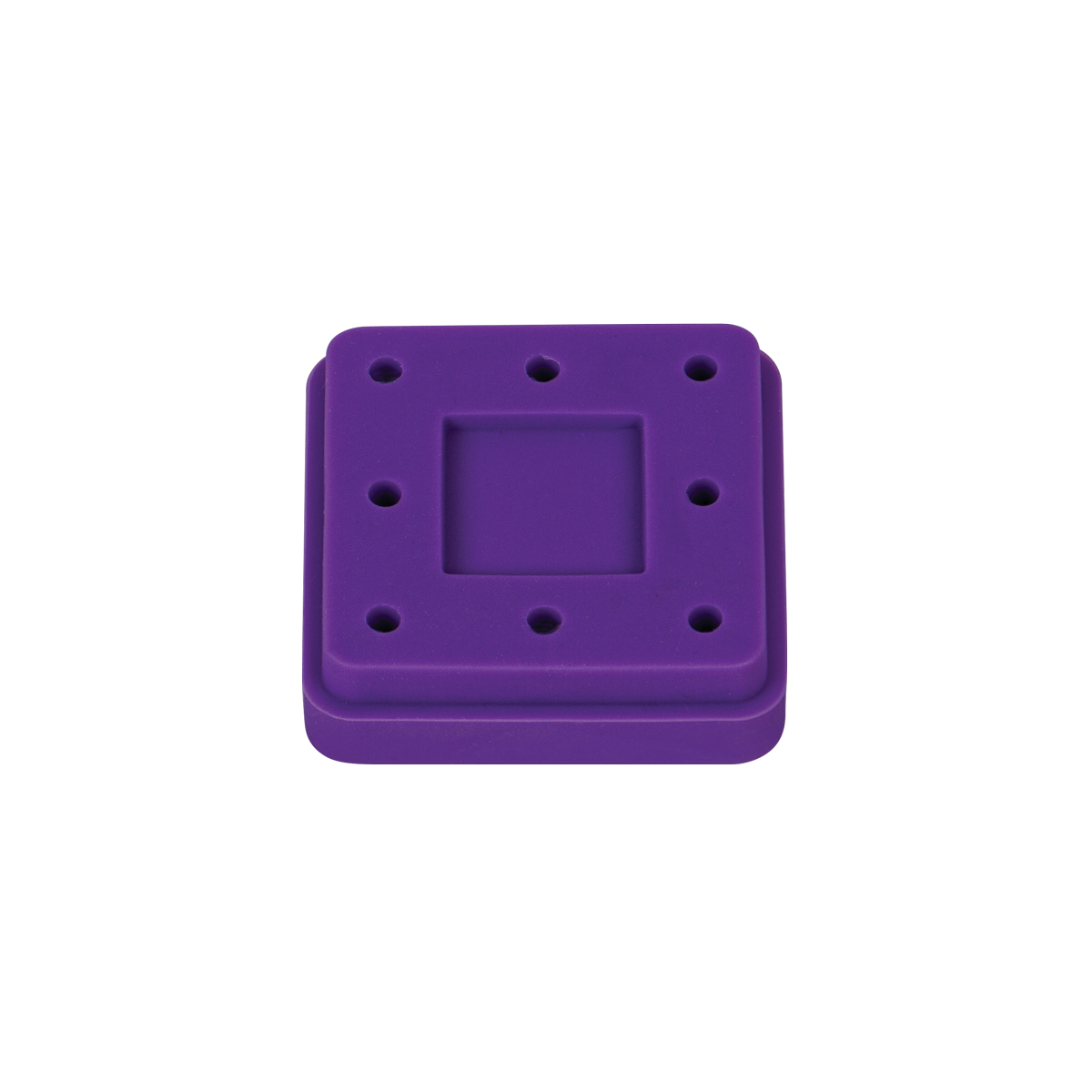 Magnetic Dental Bur Block - Round Mauve Plastic Holds 28 FG Burs