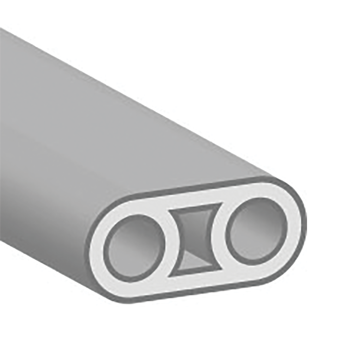 2 Hole Straight Syringe Tubing Line Drawing