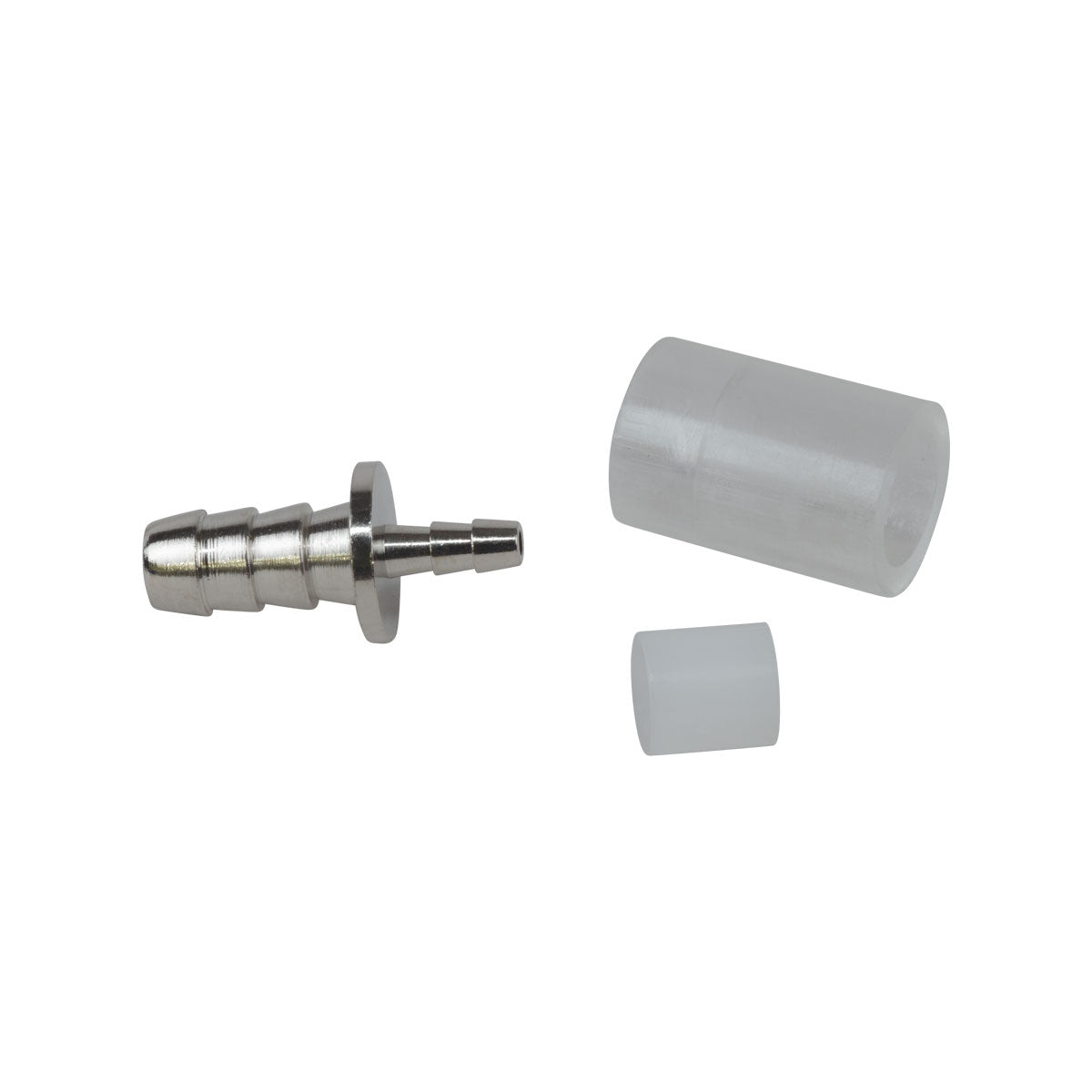 Double ended barb for connecting tubing of two sizes