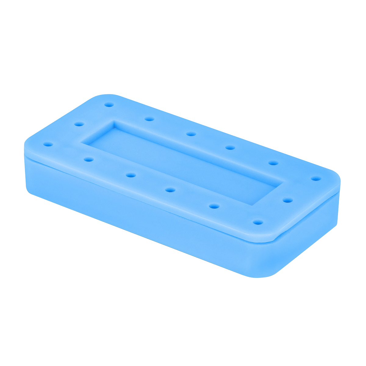 Blue Rectangular 14 Hole Bur Block