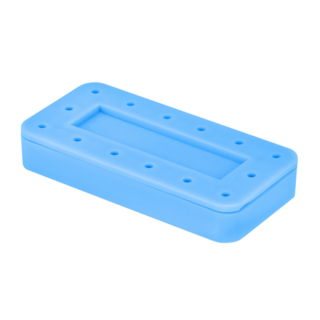 Blue Rectangular 14 Hole Bur Block