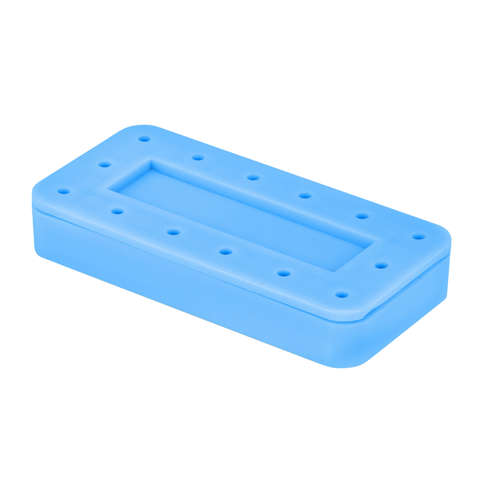 Blue Rectangular 14 Hole Bur Block