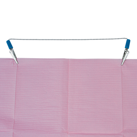Bib Clip With Chain on Disposable Bib