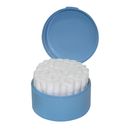 Blue Round Cotton Roll Holder