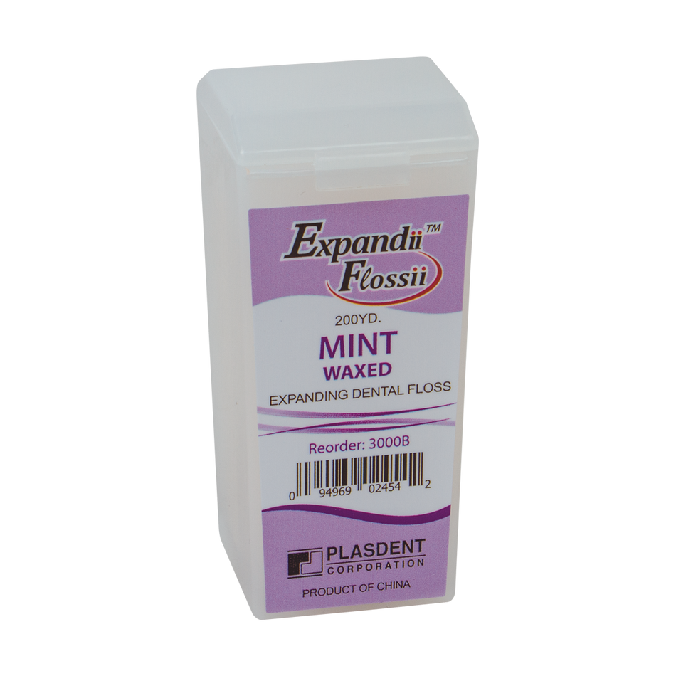 Expanding Waxed Dental Floss With Dispenser (Mint)