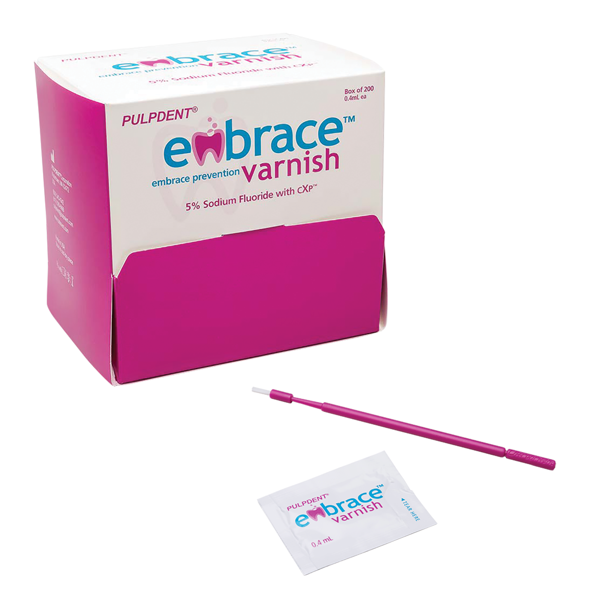 Embrace Sodium Fluoride Varnish W/Brushes (Pkg. 200)