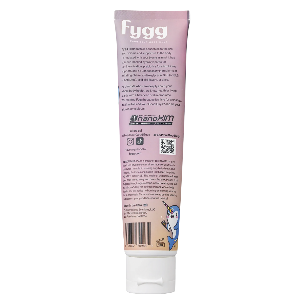 Back of Vanilla Vibes Toothpaste Tube