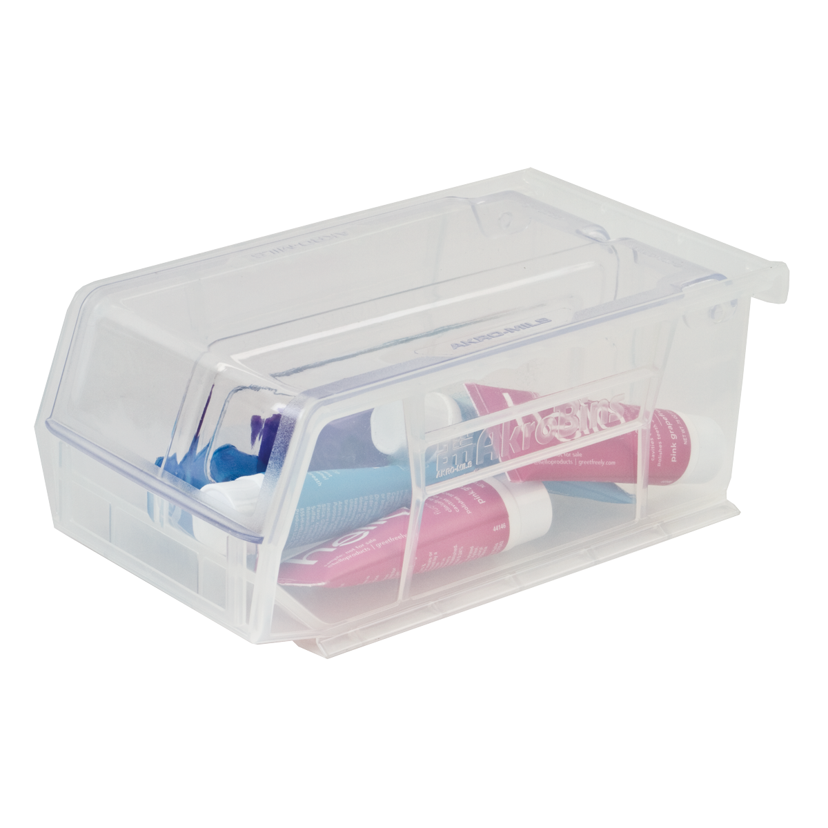 Akro Bin (7-3/8" x 4-1/8" x 3") With Lid & Length Dividers