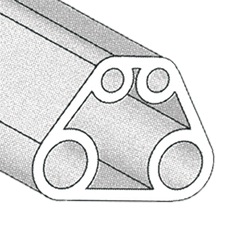 4 Hole Tubing Line Drawing