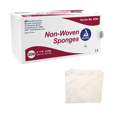 Dynarex Non-Woven 4-Ply Sponges