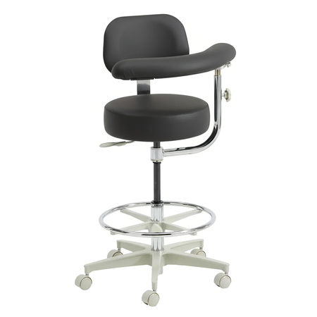 Brewer Deluxe Assistant's Stool in Black Satin