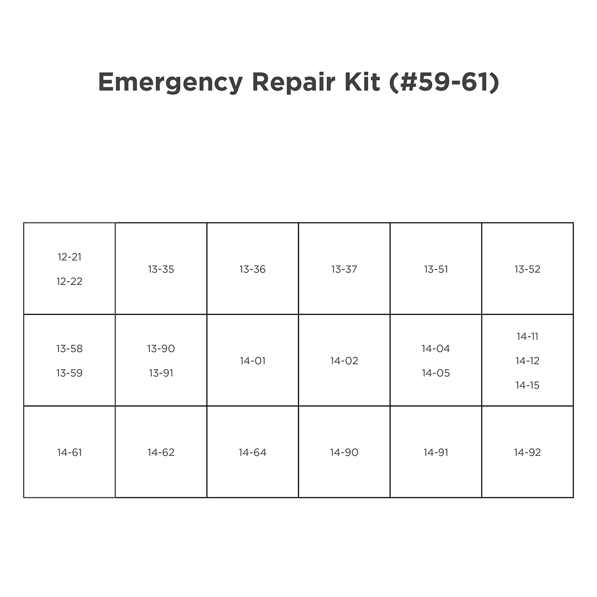 Repair Parts Included in Box