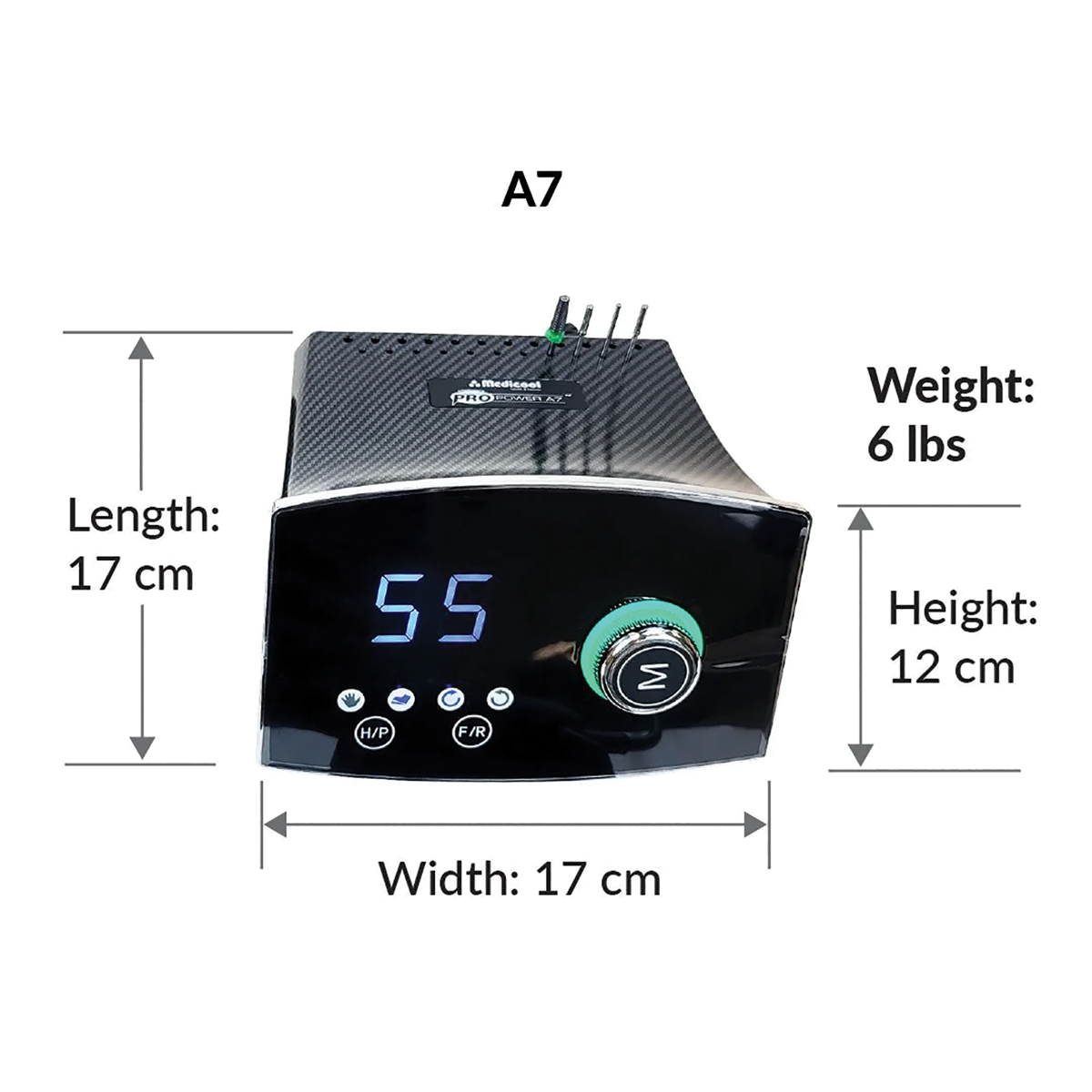 Size Dimensions of the A7 Pro Power Unit