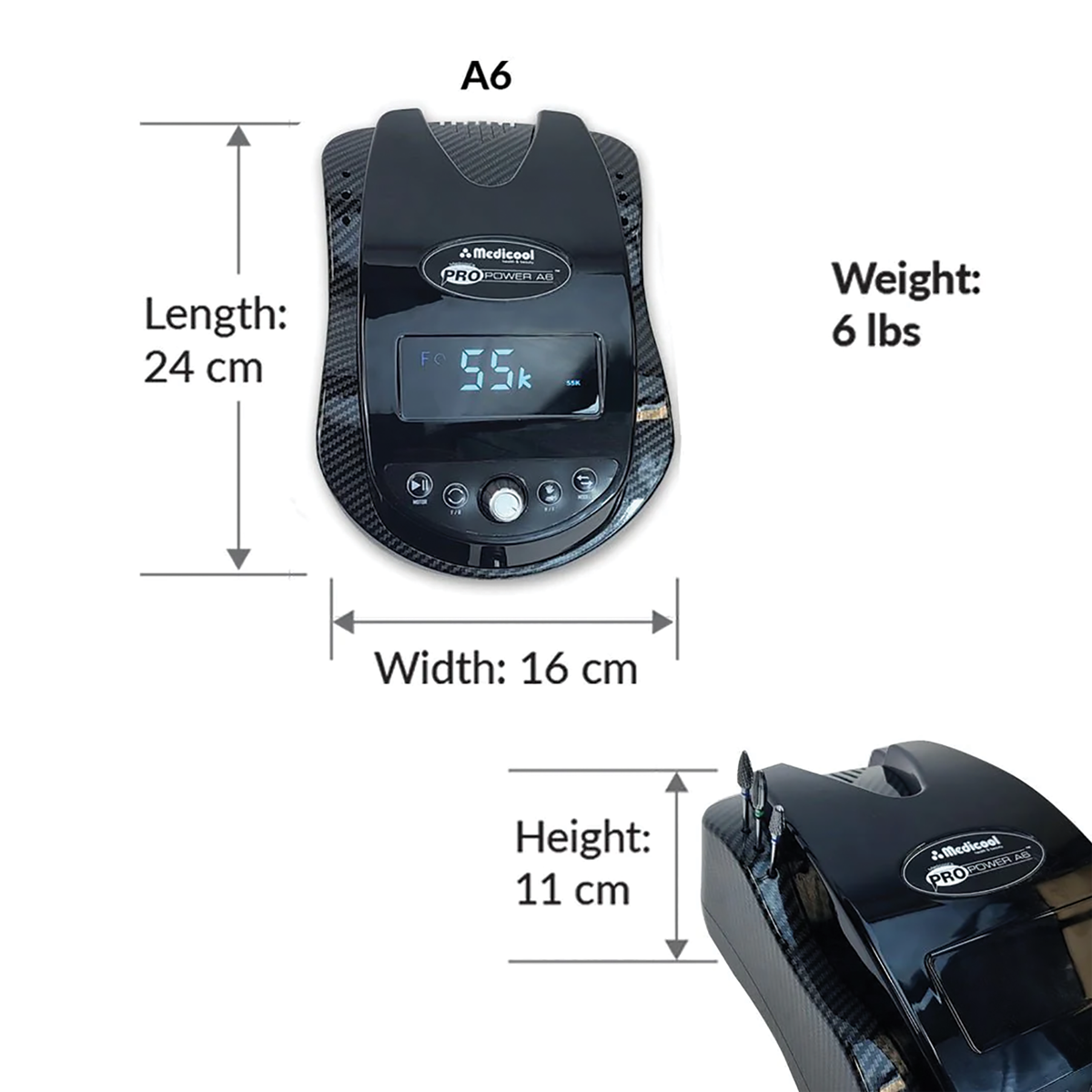 Size Dimensions of the Pro Power A6 Unit