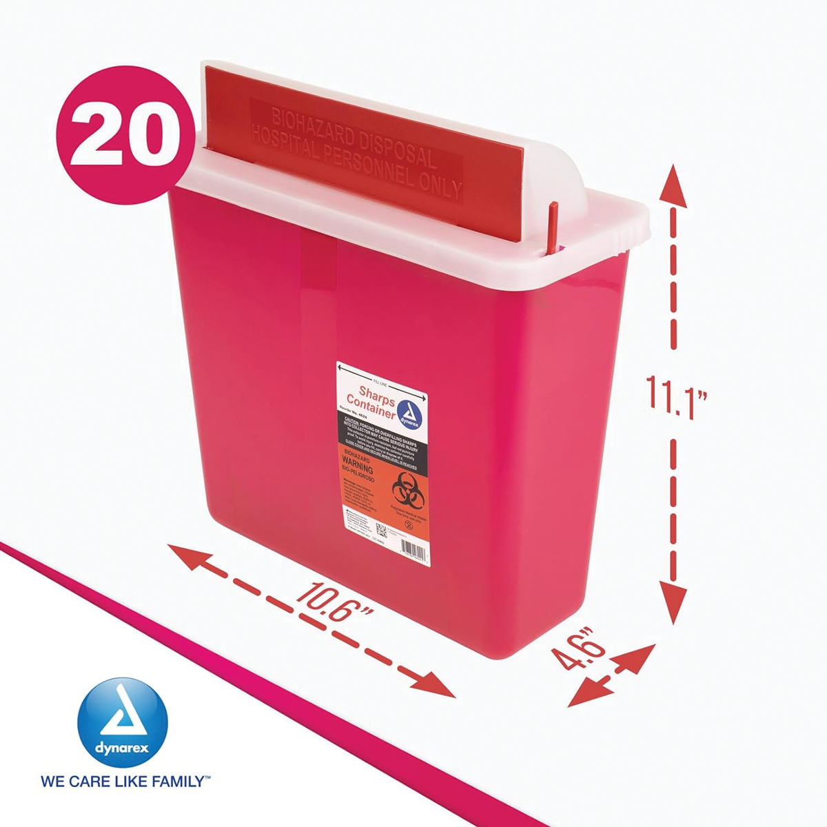 Dynarex Sharps Containers - 5 Quarts (Pkg. 20) - Additional View