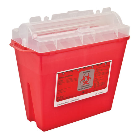 Angled View of 5 Quarts Sharps Container