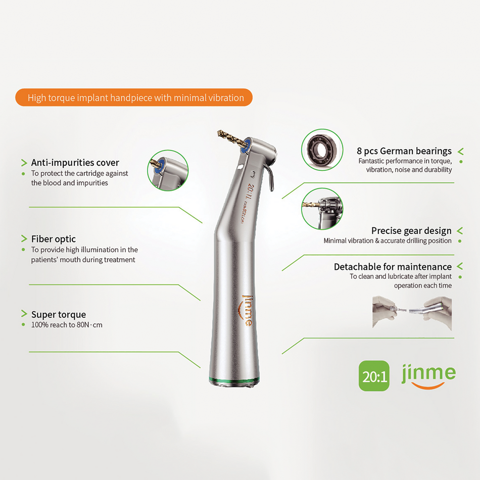 20:1 Electric Fiberoptic Implant Handpiece