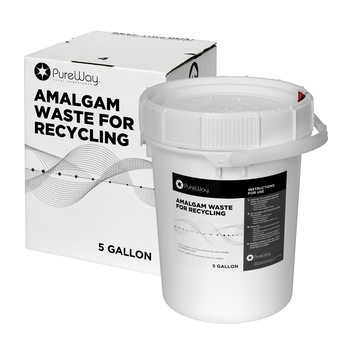 5 Gallon PureWay Amalgam Waste Bucket