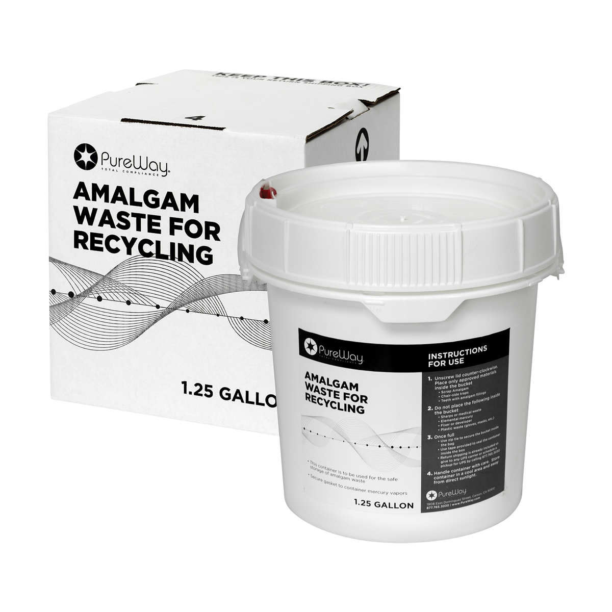 1.5 Gallon PureWay Amalgam Waste Bucket