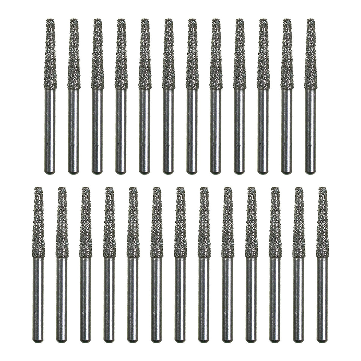 Package of 25 Spring Health Diamond Burs (Flat End Taper 847 - 016mm) in Super Coarse Grit