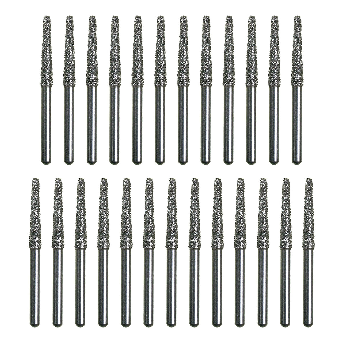 Package of 25 Spring Health Diamond Burs (Flat End Taper 848 - 018mm) in Super Coarse Grit