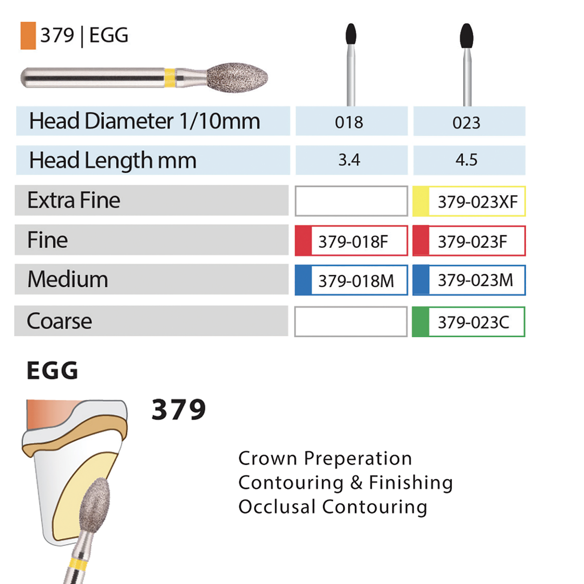 MARK3 Blue Streak Diamond Burs - Egg 379