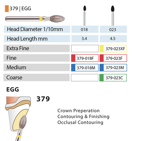 MARK3 Blue Streak Diamond Burs - Egg 379