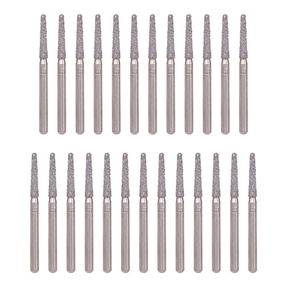 SS White Piranha Diamond Burs (Round End Taper - Short)