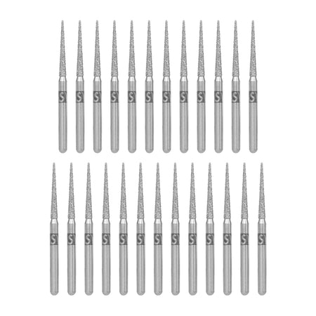 Package of 25 SS White Piranha Diamond Burs (Needle - 0.4mm)