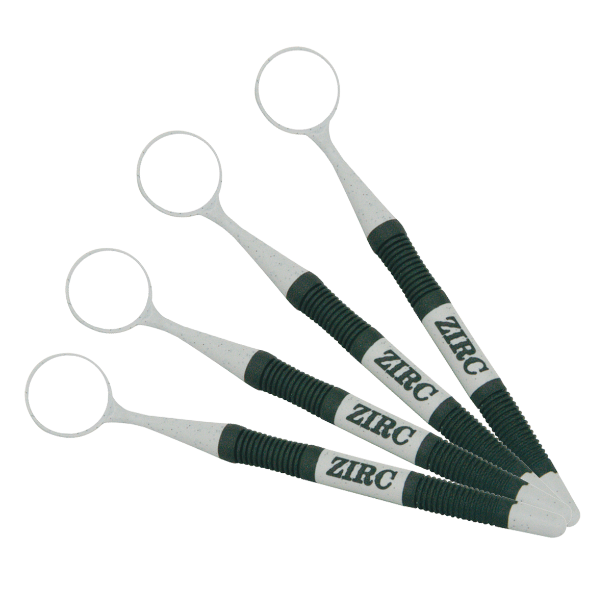 Pkg. of 4 Zirc Crystal HD #5 Soft Grip Mirrors With Black Grips