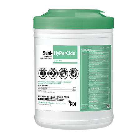 PDI Sani-HyPerCide Germicidal Wipes - Large (Single Canister)
