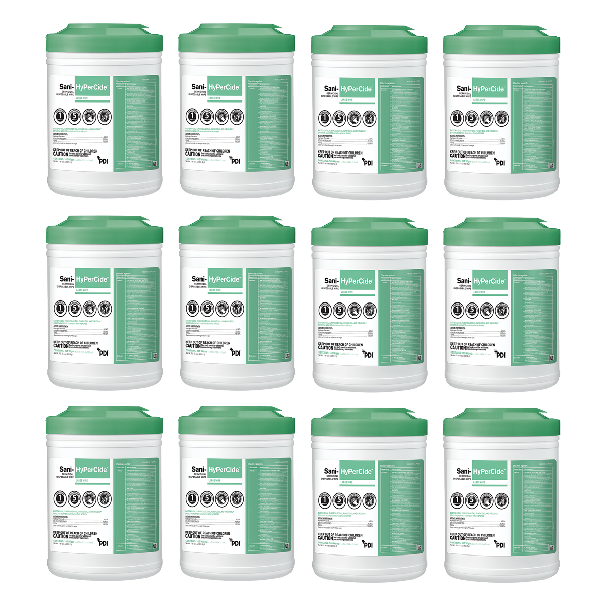 PDI Sani-HyPerCide Germicidal Wipes - Large (Case)