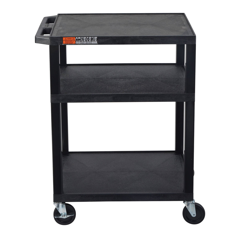 Black 34" Utility Cart (3 Shelves)