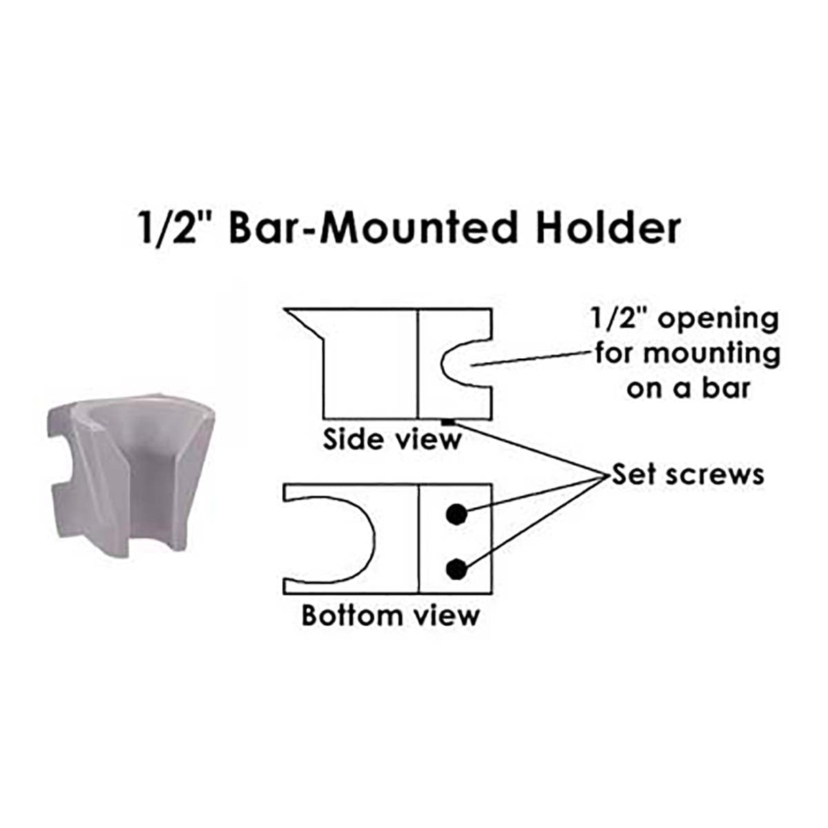 Holder With 1/2" on Bar