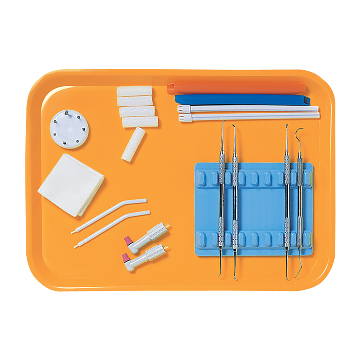 Orange Flat Set-up Tray With Supplies