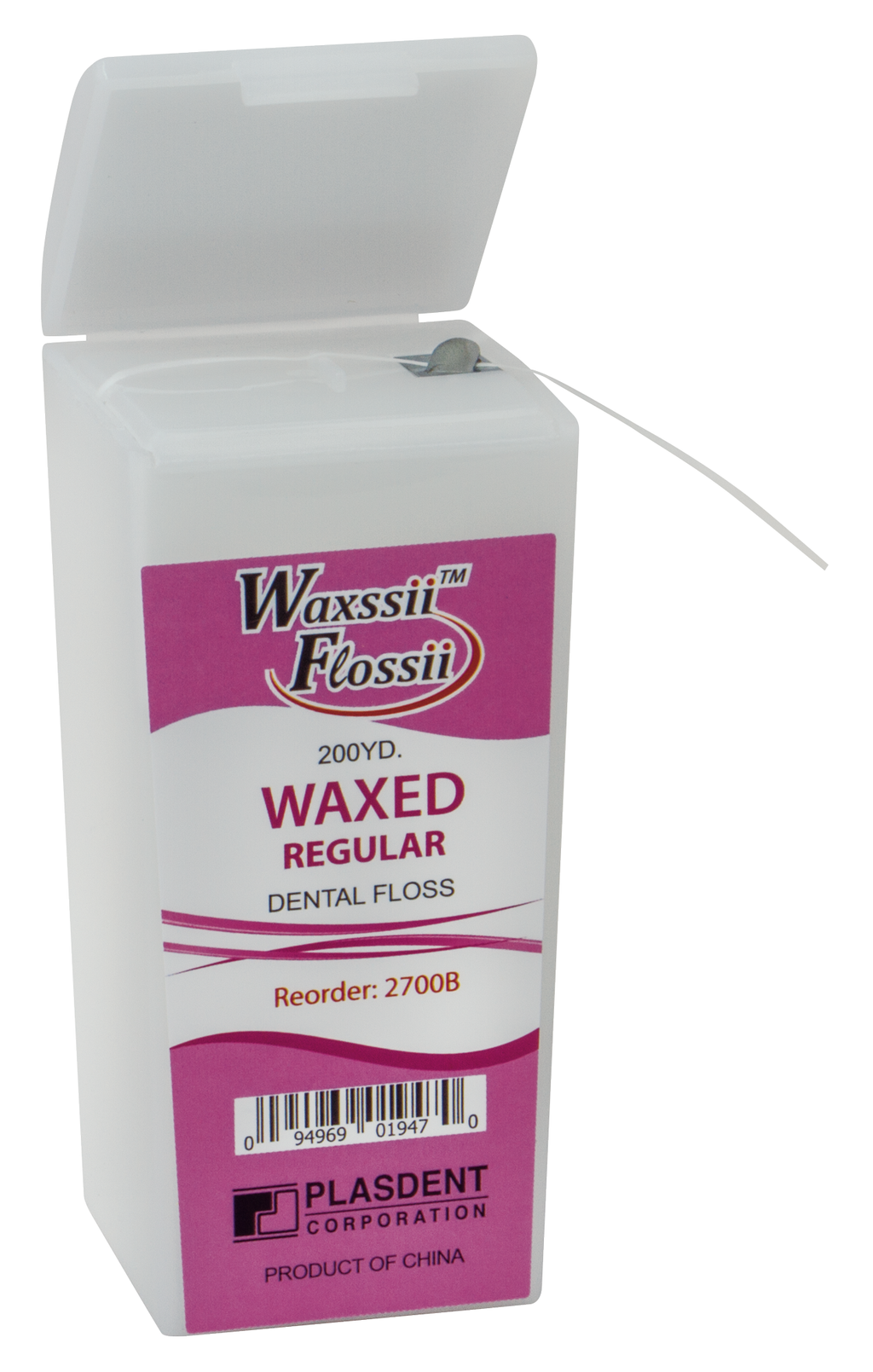 Premium Waxed Dental Floss With Dispenser (Unflavored)