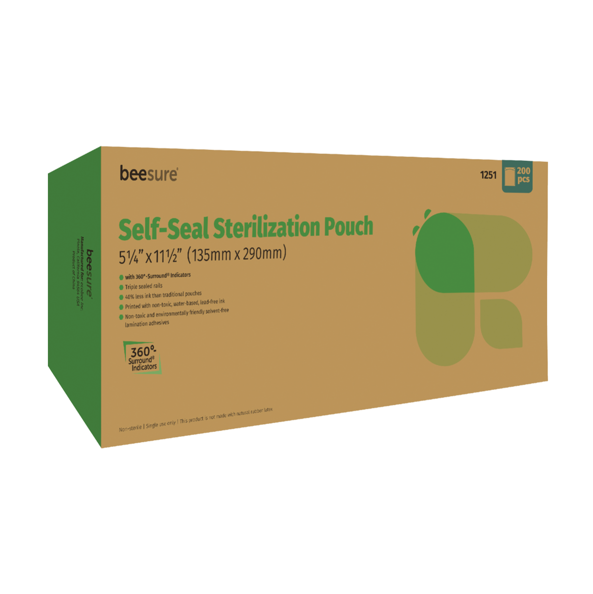 BeeSure Sterilization Pouches (5-1/4" x 11-1/2")
