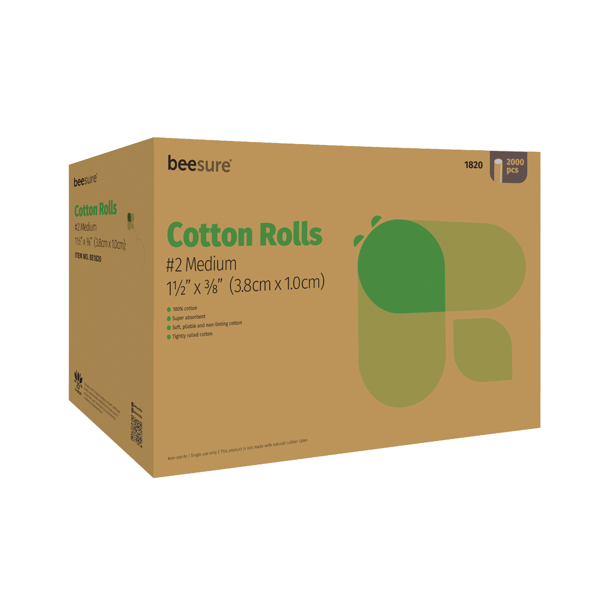 BeeSure #2 Cotton Rolls (Pkg. 2000)