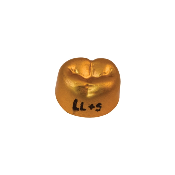 Dexiter Gold Anodized Temporary Crowns (2nd Lower Left Bicuspid)