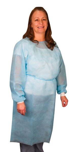 Disposable Barrier Gowns on Person