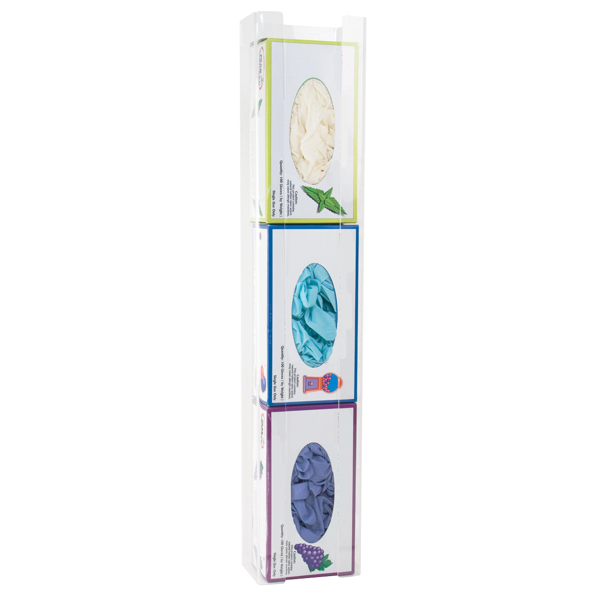 Acrylic Vertical Triple Glove Box Holder