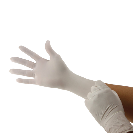 Slim Nitrile Gloves on Hands