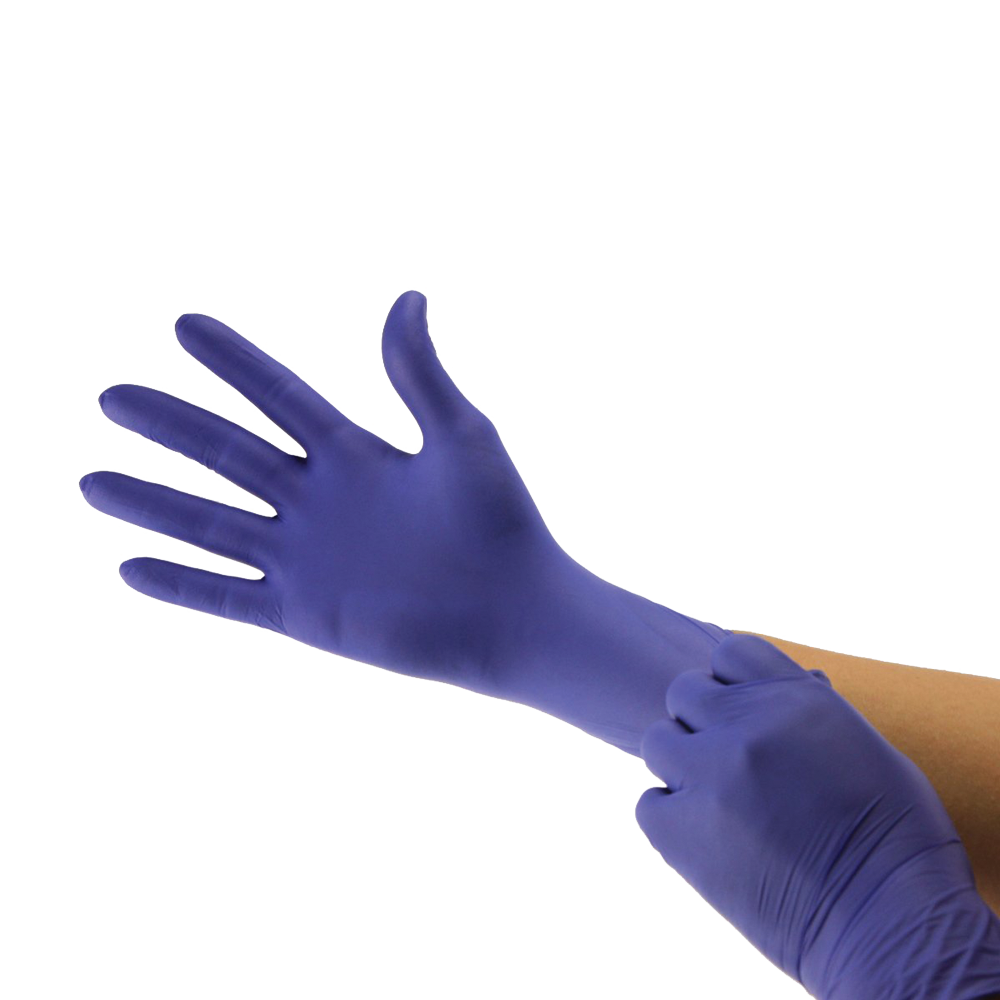 Super Slim Nitrile Gloves on Hands