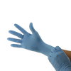 Natural Nitrile Exam Gloves on Hands