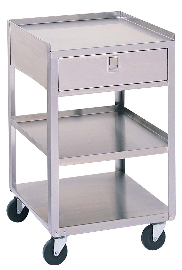 Stainless Steel Utility Cart (2 Shelves With Drawer)