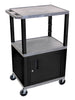 42" 2 Shelf Utility Cart With Cabinet