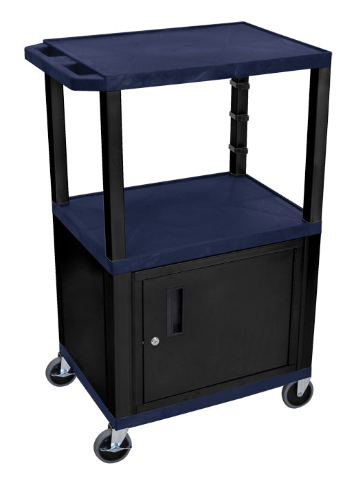 42" 2 Shelf Utility Cart With Cabinet