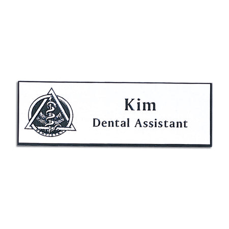 Name Tag With Magnetic Clip (White & Black)