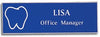 Name Tag With Pin Clip (Blue & White)