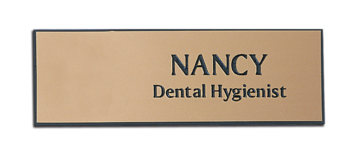 Name Tag With Magnetic Clip (Gold & Black)